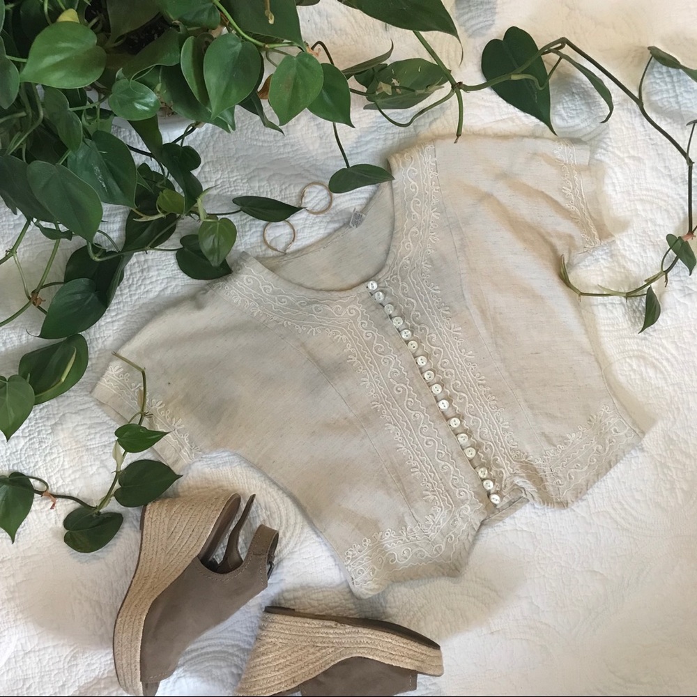 Boho embroidered crop top